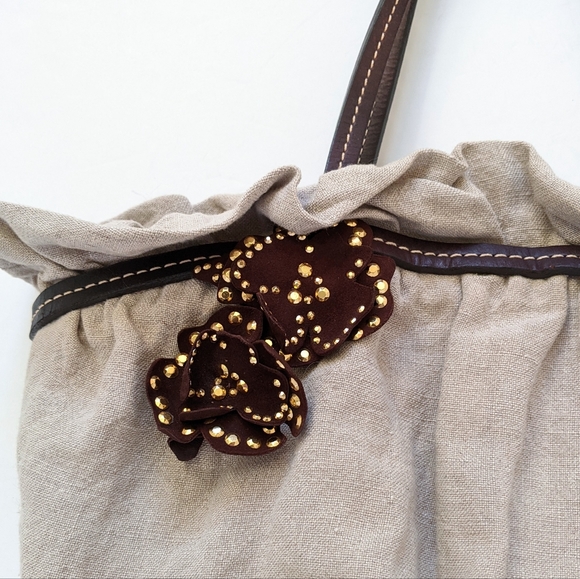 Vintage Moschino Structured Canvas and Leather Tote Bag - Picture 2 of 15